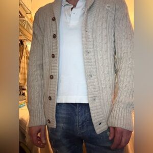 Men’s G-Star Raw Cable Knit Cardigan (Off-white/Bone)